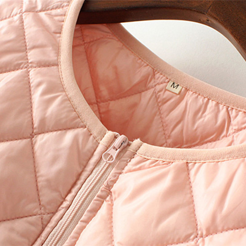 BISENMADE Autumn Winter Women Coats Fashion Solid Short Parka Slim Zipper Lightweight Oversize Female Jacket 210204