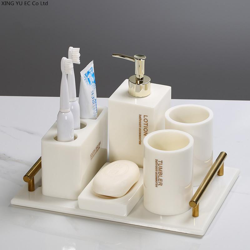 Ivory Toothpaste Dispenser Lotion Bottle Soap Dish Toothbrush Holder Resin Storage Tray Nordic Bathroom Decoration Accessories
Ivory Toothpaste Dispenser Lotion Bottle Soap Dish Toothbrush Holder Resin Storage Tray Nordic Bathroom Decoration Accessories