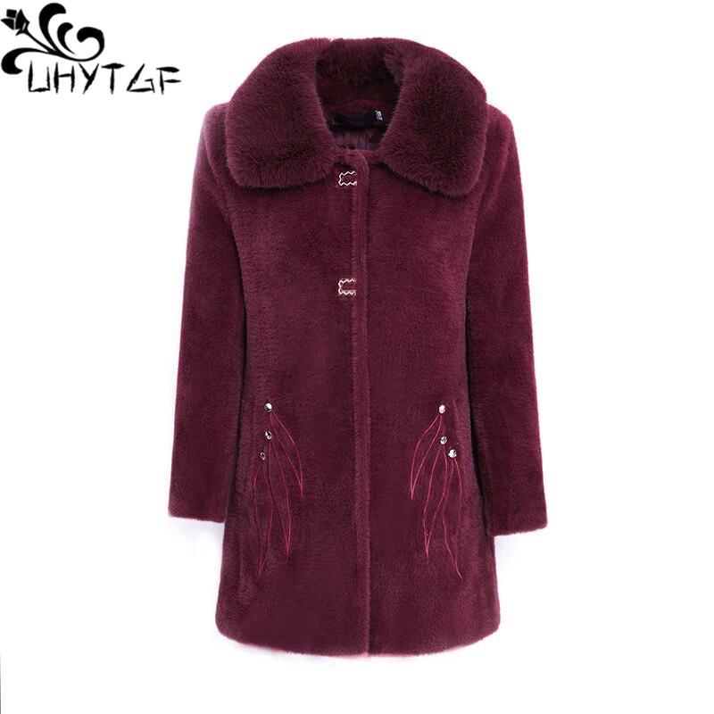 UHYTGF Winter Coat Women Quality Mink Fleece Casual Warm Autumn Woolen Jacket Elegant Mother Slim 6XL Plus Size Outerwear 1130, Orange
UHYTGF Winter Coat Women Quality Mink Fleece Casual Warm Autumn Woolen Jacket Elegant Mother Slim 6XL Plus Size Outerwear 1130, Orange