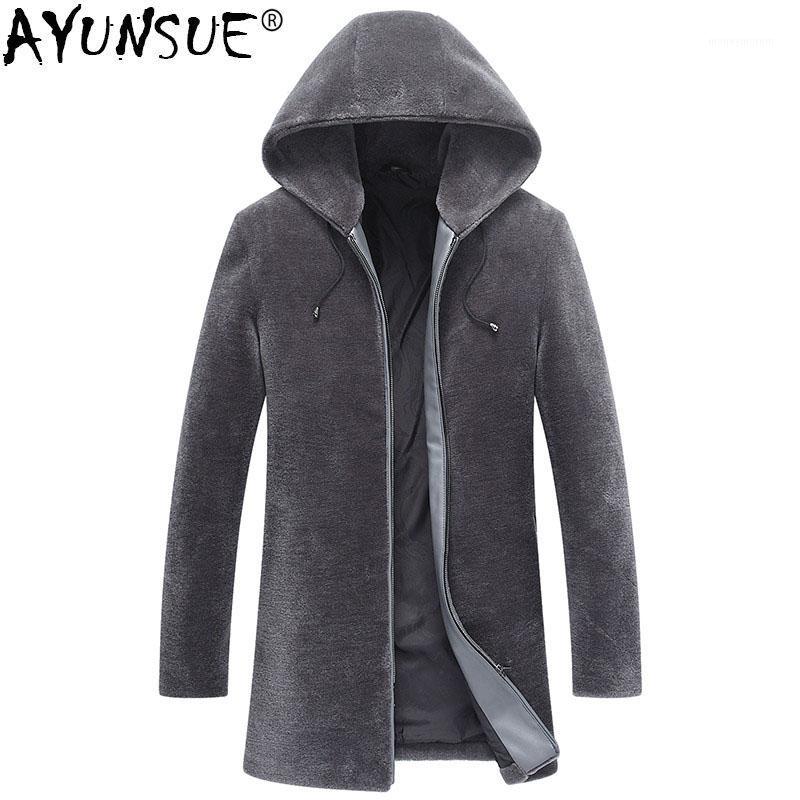 AYUNSUE Natural Sheep Shearling Fur Coat Hooded Long Jackets Winter Jacket Men 100%Wool Fur Coat Plus Size AW9941 MY7591, Black
AYUNSUE Natural Sheep Shearling Fur Coat Hooded Long Jackets Winter Jacket Men 100%Wool Fur Coat Plus Size AW9941 MY7591, Black