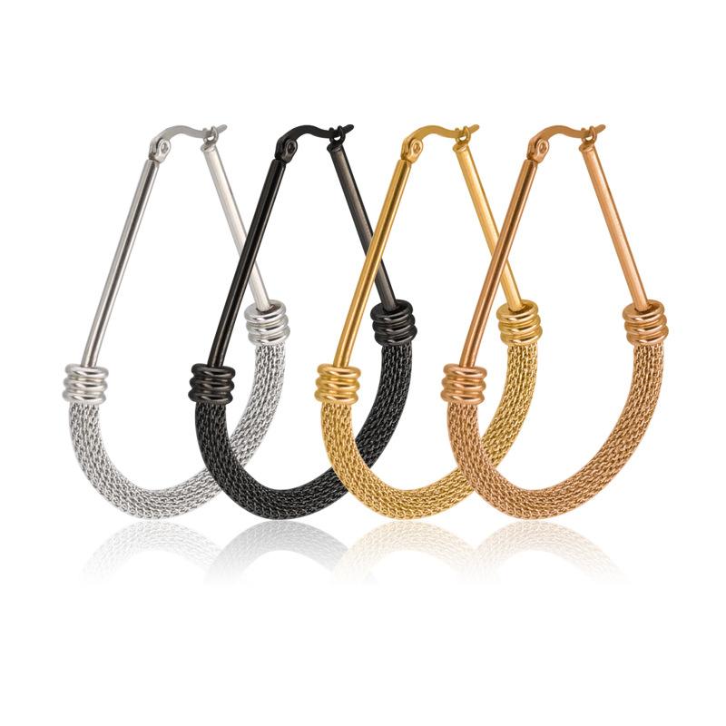 New FashionSnake Chain Type Big Ear Stainless Steel Titanium Black Steel Gold Rose Gold Hoop Earring 20pair/lot Wholesale
New FashionSnake Chain Type Big Ear Stainless Steel Titanium Black Steel Gold Rose Gold Hoop Earring 20pair/lot Wholesale