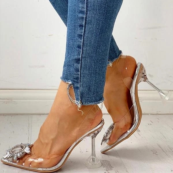 2021 New Women High Heels Fashion Summer Pointed Toe Thin Heel Slip on Transparent Rhinestones Sexy Casual Wedding Ladies Pumps Jzzo, 9cm
2021 New Women High Heels Fashion Summer Pointed Toe Thin Heel Slip on Transparent Rhinestones Sexy Casual Wedding Ladies Pumps Jzzo, 9cm