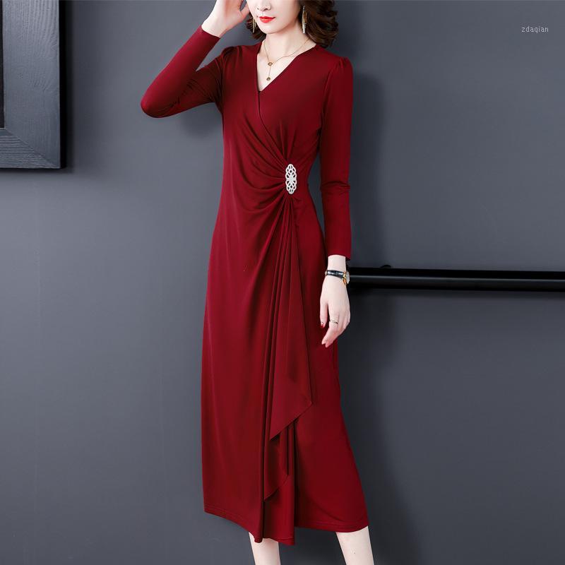Long Sleeve Dress Women's 2020 Autumn New High-end Slim Goddess Fan Vestidos Plus Size Temperament V-neck Base Dress Women Q2431, Black
Long Sleeve Dress Women's 2020 Autumn New High-end Slim Goddess Fan Vestidos Plus Size Temperament V-neck Base Dress Women Q2431, Black