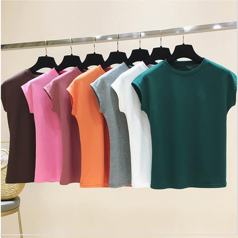 Women's T-Shirt T Shirt Women 2022 Summer Elastic Casual Tshirt Woman Cotton Top Tee Ladies Solid Candy Short Sleeve Camisetas Feminina, White
Women's T-Shirt T Shirt Women 2022 Summer Elastic Casual Tshirt Woman Cotton Top Tee Ladies Solid Candy Short Sleeve Camisetas Feminina, White