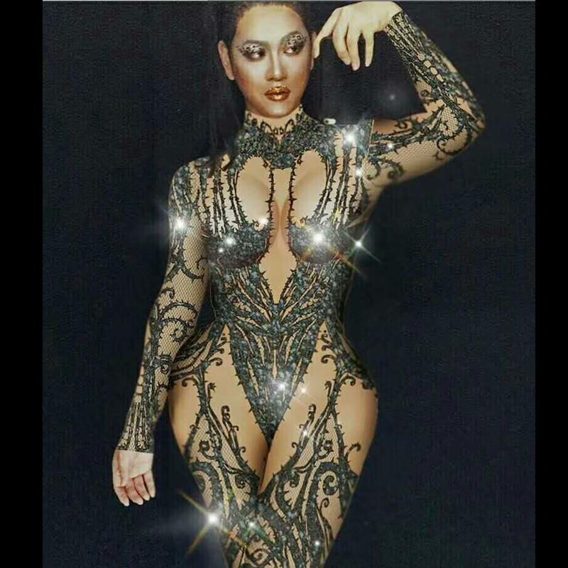 Sexy Stage Black Nude Rhinestone Jumpsuit Nightclub Bar Wear Stones Bodysuit Leggings Prom Celebrate Outfit Performance Costumes
Sexy Stage Black Nude Rhinestone Jumpsuit Nightclub Bar Wear Stones Bodysuit Leggings Prom Celebrate Outfit Performance Costumes