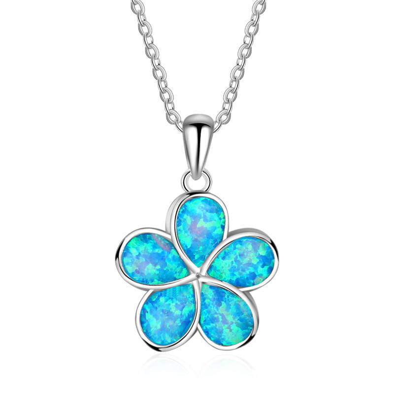 Fashion Blue Opal Sea Turtle Pendant Necklaces for Women Female Animal Wedding Statement Chain Necklace Ocean Beach Jewelry Gift