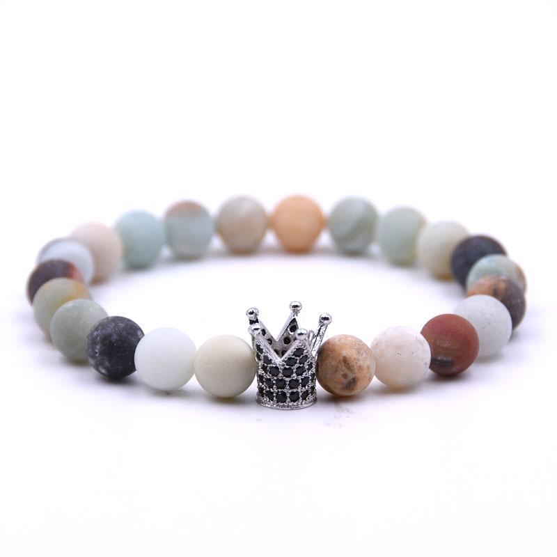 HYHONEY 8MM Amazonite Natural Stone Bracelet men Micro Pave CZ Crown Bracelets & Bangles Elasticity Jewelry pulseras
HYHONEY 8MM Amazonite Natural Stone Bracelet men Micro Pave CZ Crown Bracelets & Bangles Elasticity Jewelry pulseras