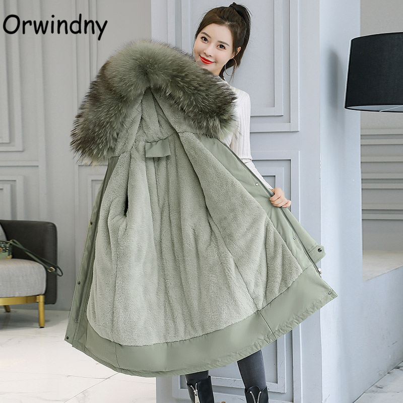 Orwindny Winter Coat Women Plus Size 5XL 6XL Warm Wool Liner Jackets Ladies Large Fur Collar Padded Clothing Snow Wear Coats 201217
