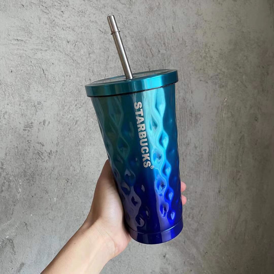 Starbucks Straw Stainless Steel Cup Embossed Metal Portable Coffee Cup Couple Handy Cup with Package Box, As show
Starbucks Straw Stainless Steel Cup Embossed Metal Portable Coffee Cup Couple Handy Cup with Package Box, As show