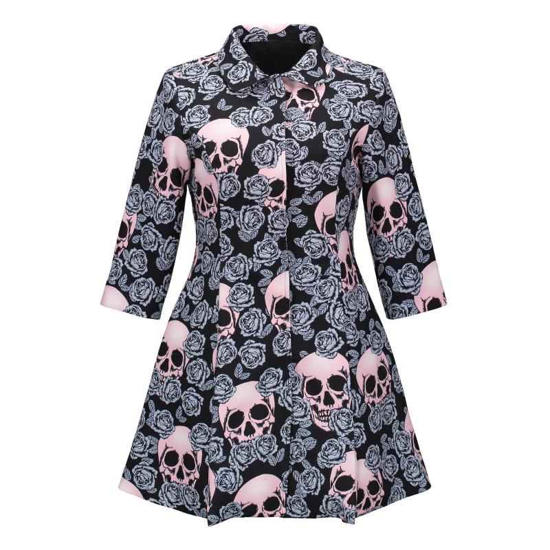 2021 Streetwear Gothic Skull Jacket Women Winter Autumn Rose Pink Elegant Mid-Long Outerwear Button Plus Size Gothic Coat
2021 Streetwear Gothic Skull Jacket Women Winter Autumn Rose Pink Elegant Mid-Long Outerwear Button Plus Size Gothic Coat