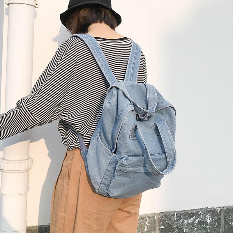 Simple Denim Backpack School Bag for Women Multi Student School Bag For Teenage Girl Female Large Capacity Travel Shoulder, Blue
Simple Denim Backpack School Bag for Women Multi Student School Bag For Teenage Girl Female Large Capacity Travel Shoulder, Blue