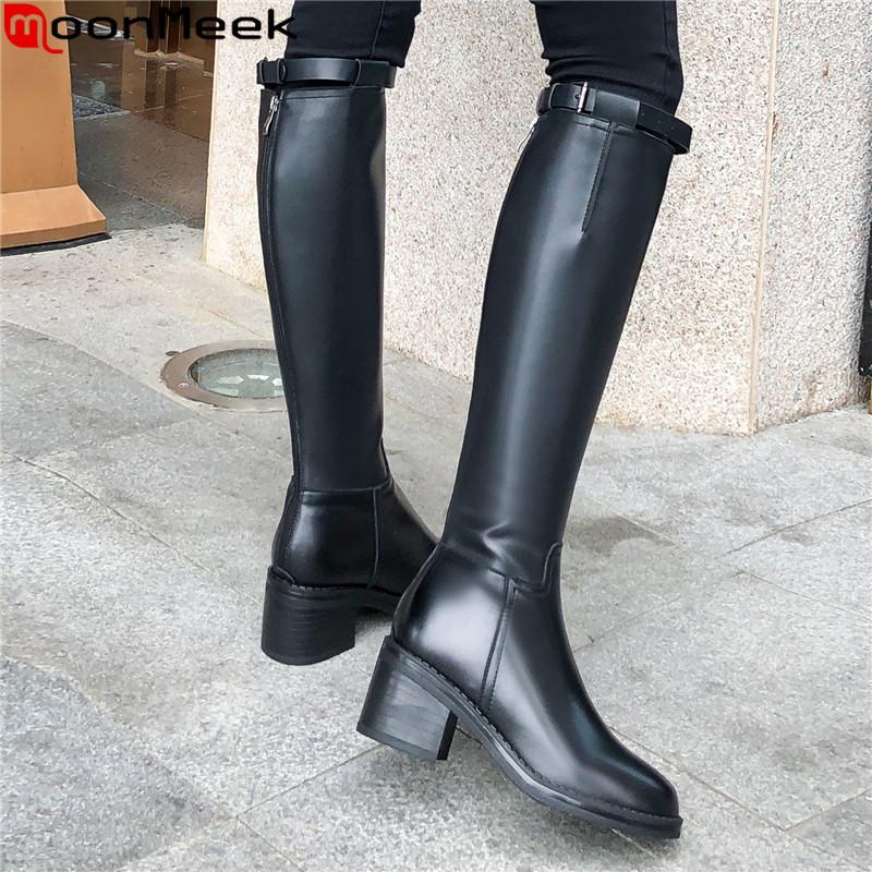 MoonMeek big size 34-42 pu+genuine leather boots round toe ladies autumn winter knee high boots zip black women 2020 new, Black 3cm with fur
MoonMeek big size 34-42 pu+genuine leather boots round toe ladies autumn winter knee high boots zip black women 2020 new, Black 3cm with fur