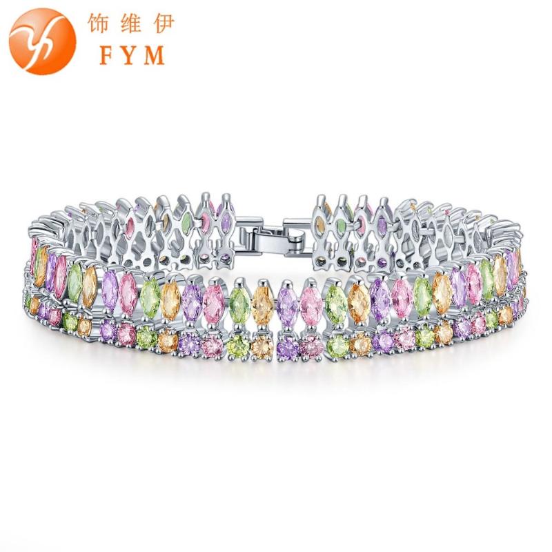 FYM Brand 19CM 3 Colors Silver Color Bracelets & Bangles for Women Luxury Zircon crystal Wedding Jewelry Bracelet Femme
FYM Brand 19CM 3 Colors Silver Color Bracelets & Bangles for Women Luxury Zircon crystal Wedding Jewelry Bracelet Femme