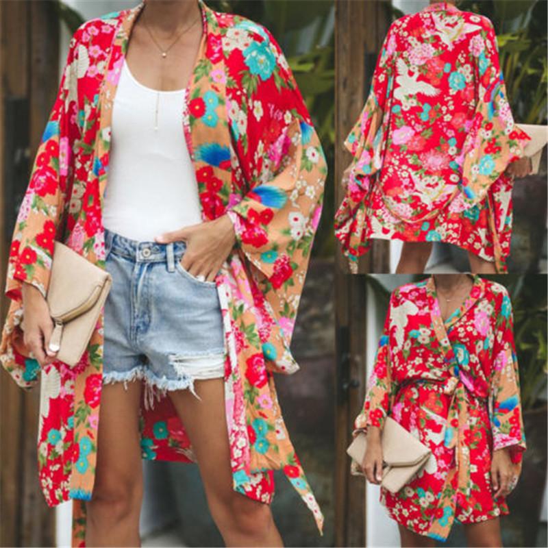 Women, Long Sleeve Floral Casual Coat Loose kimono Long Cardigan -XL New Open stitch Printed Jacket, Red
Women, Long Sleeve Floral Casual Coat Loose kimono Long Cardigan -XL New Open stitch Printed Jacket, Red