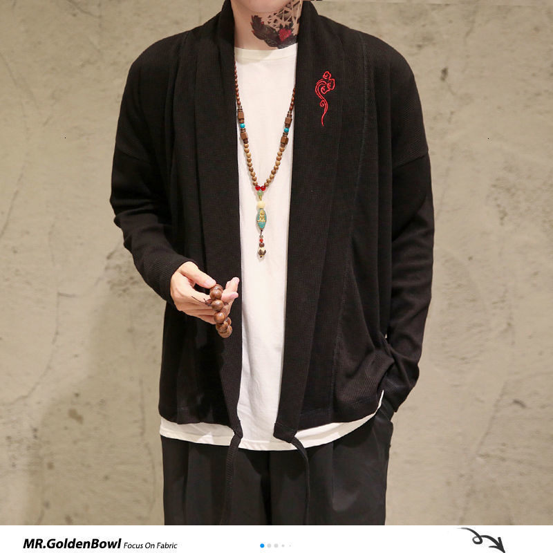 MrGoldenBowl Autumn Men Knitted Cardigan Vintage Men Casual Black Gray Cardigan Sweater Plus Size Man Tops 201221