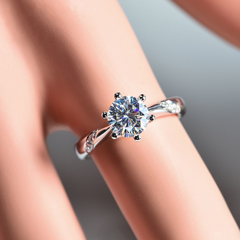 Wedding Rings 14K White Gold 10ct 20ct 30ct Round Cut Simple style Engagement Anniversary For Women 220829