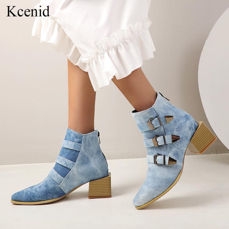 Boots Kcenid Square High Heels Zipper Women's Ankle Buckle Strap 2021 Autumn Winter Denim Blue Jeans Shoes For Office Lady
Boots Kcenid Square High Heels Zipper Women's Ankle Buckle Strap 2021 Autumn Winter Denim Blue Jeans Shoes For Office Lady