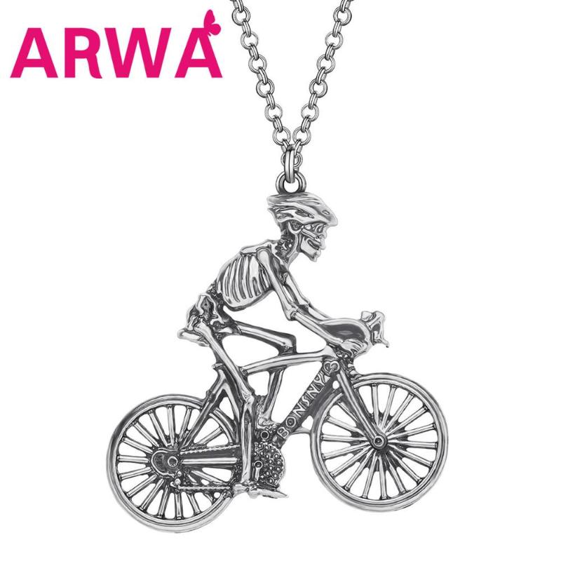 ARWA Halloween Alloy Antique Gold Plated Skull Bicycle Necklace Long Bike Skeleton Pendant Jewelry For Women Girls Classic Gift
ARWA Halloween Alloy Antique Gold Plated Skull Bicycle Necklace Long Bike Skeleton Pendant Jewelry For Women Girls Classic Gift