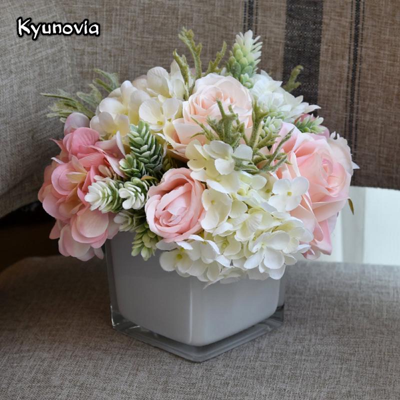 Kyunovia Artificial Flowers Hydrangea Rose Vase With Flower Bouquet Set for Desk Office Home Wedding Flowers Decoration KY64, Blue
Kyunovia Artificial Flowers Hydrangea Rose Vase With Flower Bouquet Set for Desk Office Home Wedding Flowers Decoration KY64, Blue