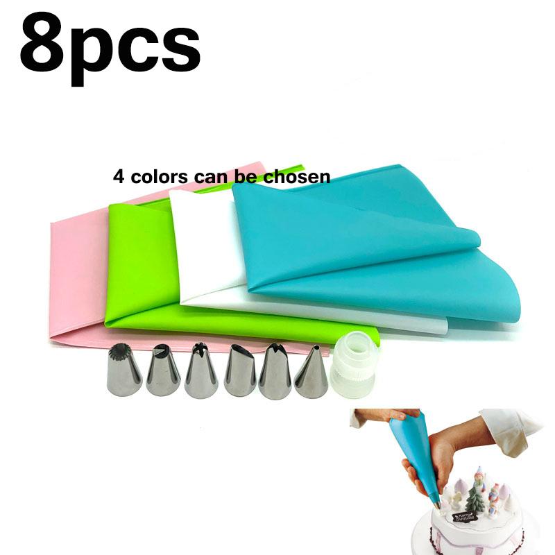 8pcs Silicone Pastry Bag Tips Kitchen DIY Cake Icing Piping Cream Cake Decorating Tools Reusable Pastry Bags +6 Nozzle Set
8pcs Silicone Pastry Bag Tips Kitchen DIY Cake Icing Piping Cream Cake Decorating Tools Reusable Pastry Bags +6 Nozzle Set