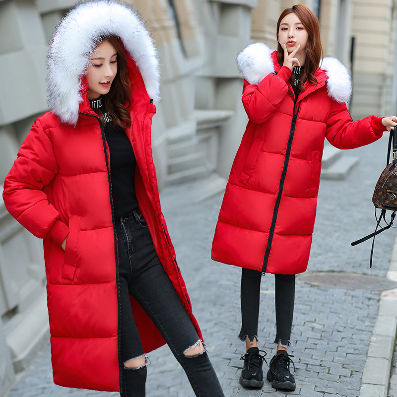 Plus Size 5XL 6XL 7XL Winter Coat Women Hooded Fur Collar Oversize Loose Winter Jacket Women Long Parkas Big Size Down Jacket 201017
