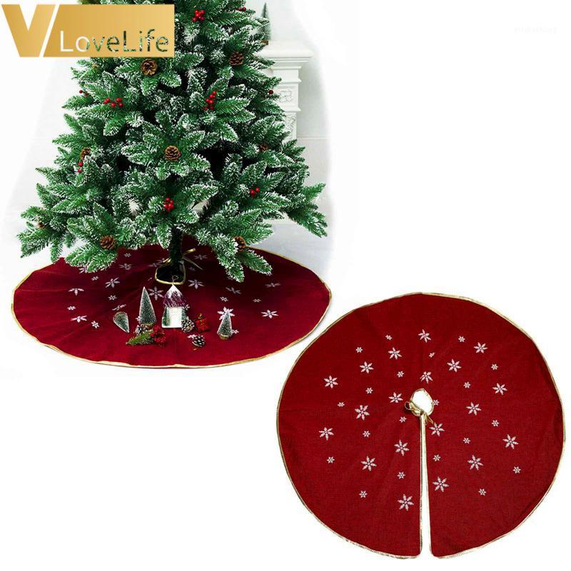 48 inch Burlap Snowflake Christmas Tree Skirts Christmas Decorations for Home Ivory/Burgundy Color1
48 inch Burlap Snowflake Christmas Tree Skirts Christmas Decorations for Home Ivory/Burgundy Color1
