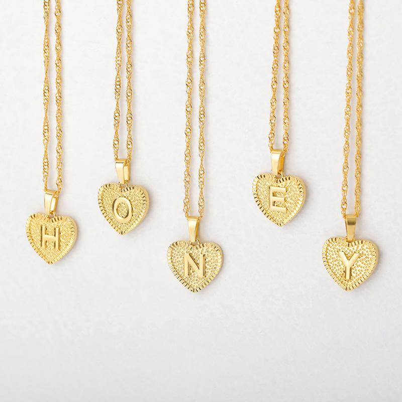 A-Z Initial Letter Heart Pendant Necklace Stainless Steel Alphabet Charm Gold Heart Chain Jewelry Neckalces for Women Girl Gift
A-Z Initial Letter Heart Pendant Necklace Stainless Steel Alphabet Charm Gold Heart Chain Jewelry Neckalces for Women Girl Gift