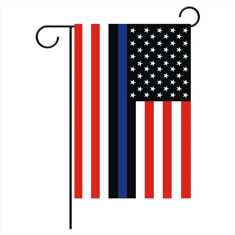 US Flags Party Decoration Thin Blue Line USA Flag Black White And Blue American Flag Garden Flag 30*45CM