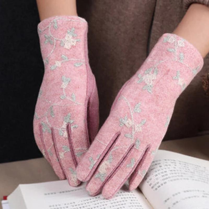 Fashion Elegant Female Wool Knit Embroidery Touch Screen Gloves Winter Women Thin Cashmere Full Finger Driving Warm Gloves E41
Fashion Elegant Female Wool Knit Embroidery Touch Screen Gloves Winter Women Thin Cashmere Full Finger Driving Warm Gloves E41
