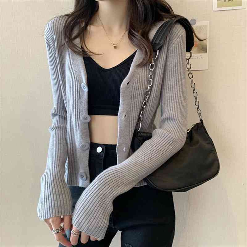 women solid color knitted cardigan korean v neck short knitwear fashion long sleeve jackets crop ropa mujer purple, White;black
women solid color knitted cardigan korean v neck short knitwear fashion long sleeve jackets crop ropa mujer purple, White;black