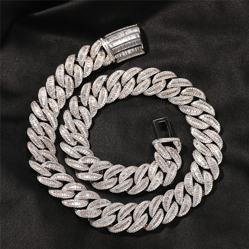 18mm 16inch -24inch White Yellow Gold Plated Bling Full CZ Diamond Cuban Chain Necklace Bracelet Punk Hiphop Rapper Street Jewelry for Men
18mm 16inch -24inch White Yellow Gold Plated Bling Full CZ Diamond Cuban Chain Necklace Bracelet Punk Hiphop Rapper Street Jewelry for Men