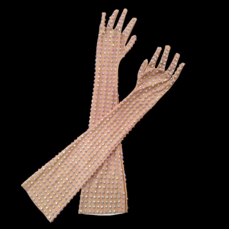 Fashion Stretch Party Rhinestone Gloves Women Skin Color Sparkling Crystal Prom Long Gloves Dancer Singer Stage Accessories
Fashion Stretch Party Rhinestone Gloves Women Skin Color Sparkling Crystal Prom Long Gloves Dancer Singer Stage Accessories