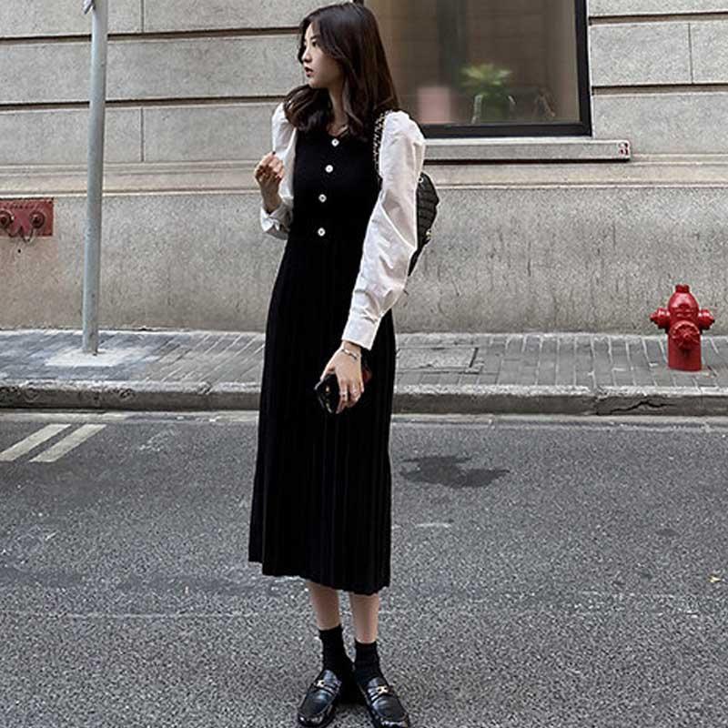 Korean Dress Women' One-Piece Knitted Sweater Dresses 2020 Autumn Winter Women Single-Breasted Lapel Slit Dress Sweater Dresses, Black
Korean Dress Women' One-Piece Knitted Sweater Dresses 2020 Autumn Winter Women Single-Breasted Lapel Slit Dress Sweater Dresses, Black