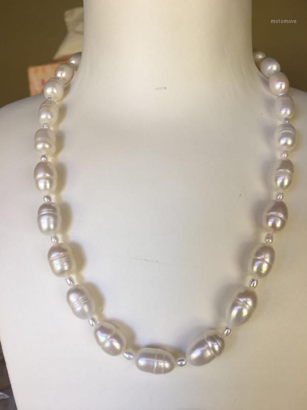 13-15mm 46CM 18.11in Huge freshwater pearl Natural white necklace Good Luster1