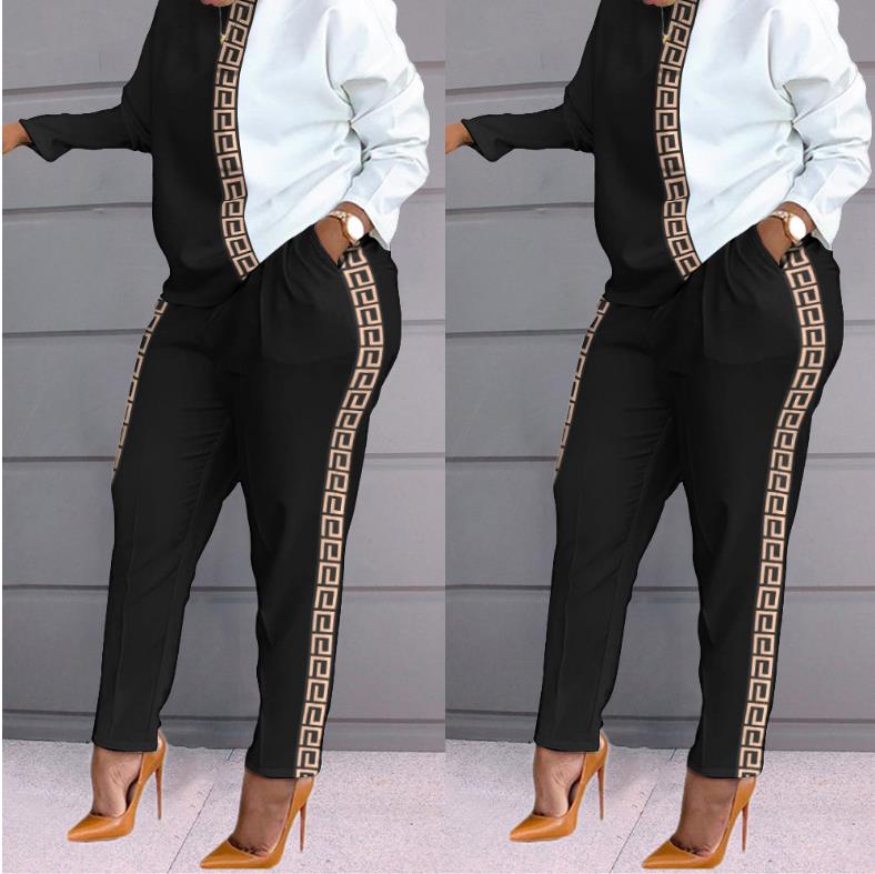Designer women two piece set pants outfits fashion patchwork print long sleeve loose hoodie and pants casual tracksuits ladies Jogging suit size S, Black
Designer women two piece set pants outfits fashion patchwork print long sleeve loose hoodie and pants casual tracksuits ladies Jogging suit size S, Black