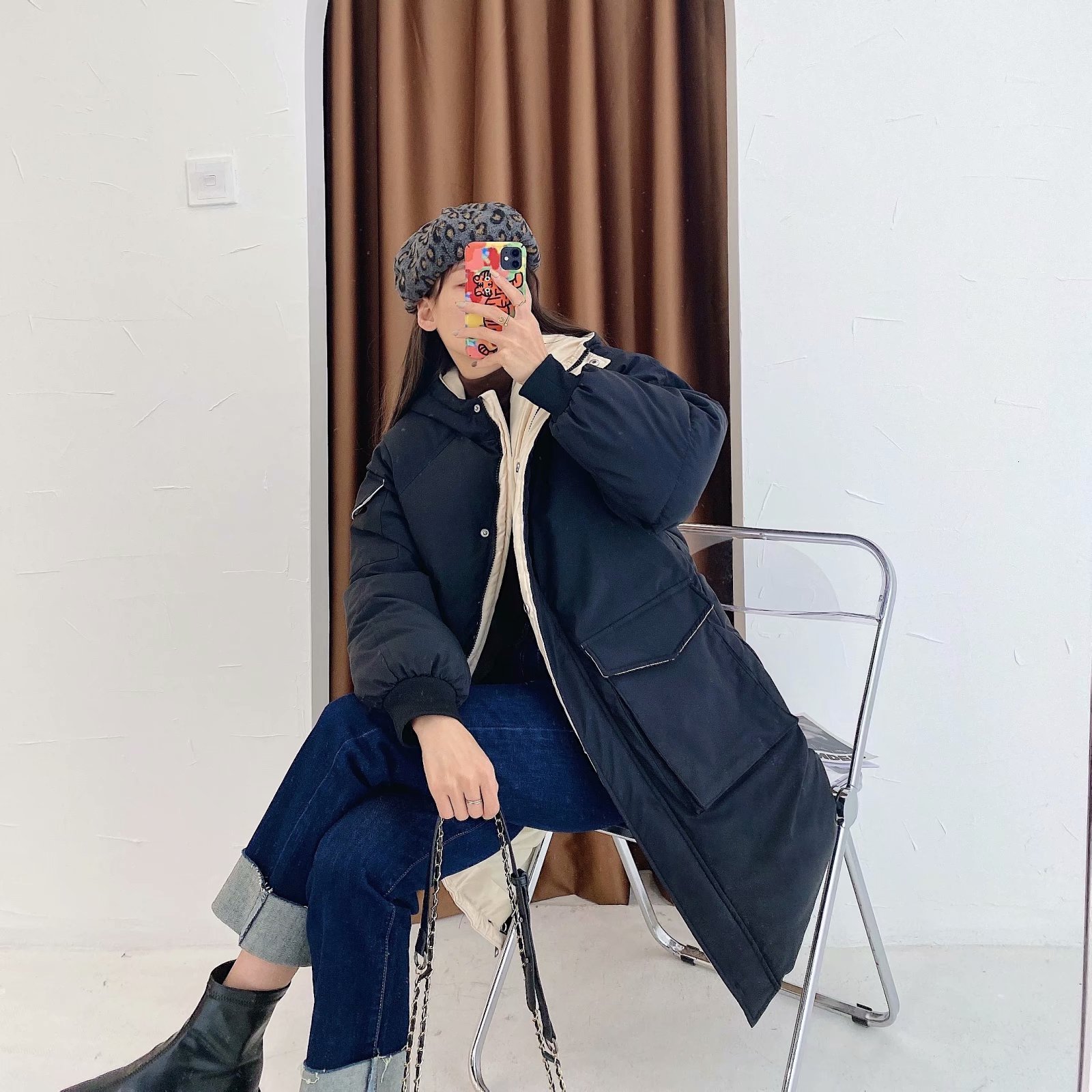 2021 New Leisure Cotton-padded Clothes Contracted Long Winter Double Pocket Hooded with Thick Loose Layout Package Service 10a7, Black
2021 New Leisure Cotton-padded Clothes Contracted Long Winter Double Pocket Hooded with Thick Loose Layout Package Service 10a7, Black
