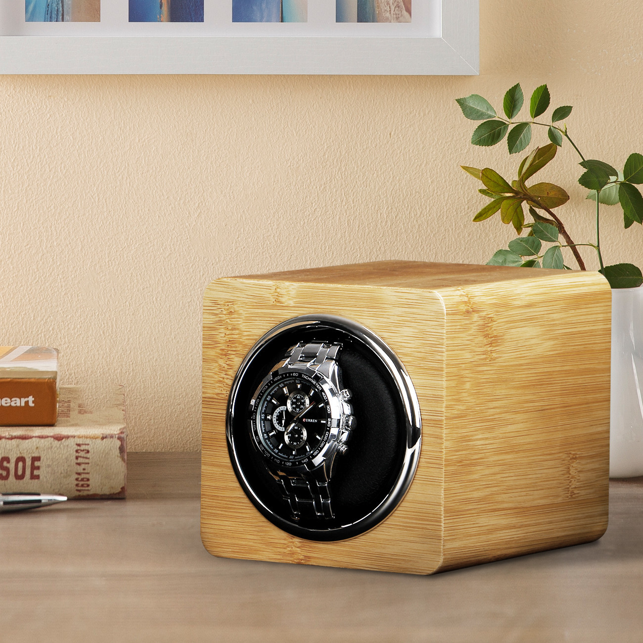 Watch Winder Box Automatic Watch Winder Accessories Display Mechanical Rotating Uhrenbeweger Leather for automatic watches LJ201123