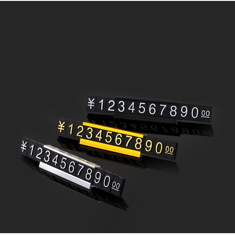 Price Tag Dollar Euro Number Digit Cubes Clothes Phone Laptop Jewelry Showcase Counter Price Label Sign Display Stand