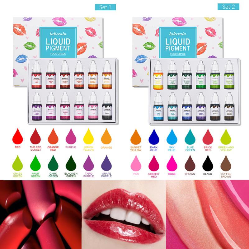 12PCS/Set Multicolor DIY Lip Gloss Liquid Pigment Grade Compound Colorant Additives Handmade Lip gloss Pigments, Set 2
12PCS/Set Multicolor DIY Lip Gloss Liquid Pigment Grade Compound Colorant Additives Handmade Lip gloss Pigments, Set 2