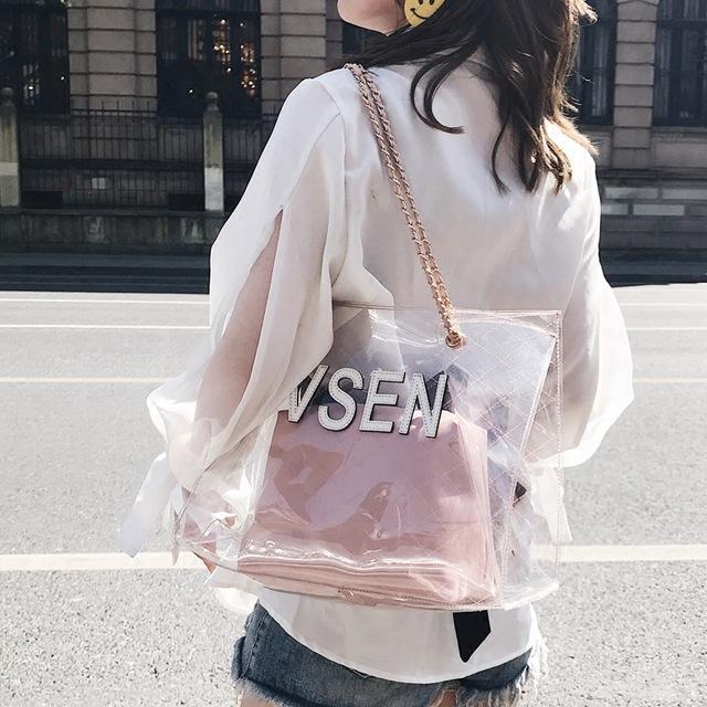 Lucky2021 Transparent Jelly for Women 2020 New Fashion Korean Version of Versatile Crossbar Shoulder Chain Handbag Customized Ba, Beige
Lucky2021 Transparent Jelly for Women 2020 New Fashion Korean Version of Versatile Crossbar Shoulder Chain Handbag Customized Ba, Beige