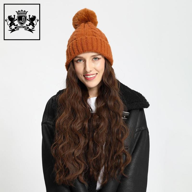 Acrylic Winter Women Knitted Hairpiece Beanie with Natural Raccoon Fur Pompom Thick Warm Colorful Girls Fashion Hat, Red faux fur
Acrylic Winter Women Knitted Hairpiece Beanie with Natural Raccoon Fur Pompom Thick Warm Colorful Girls Fashion Hat, Red faux fur