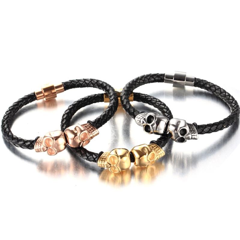 Link, Chain Tisnium Skeleton Man Bracelet Black Leather Woven Punk Hip-hop Boys Accessories Gift Wholesale And Retail
Link, Chain Tisnium Skeleton Man Bracelet Black Leather Woven Punk Hip-hop Boys Accessories Gift Wholesale And Retail