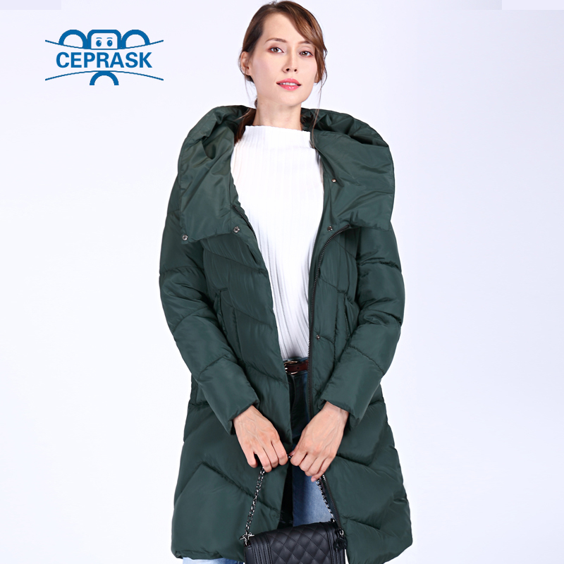 CEPRASK New High Quality Winter Jacket Women Plus Size Long Women's Thick Parka Cotton Winter Coat Hooded Warm Down Jac 201217