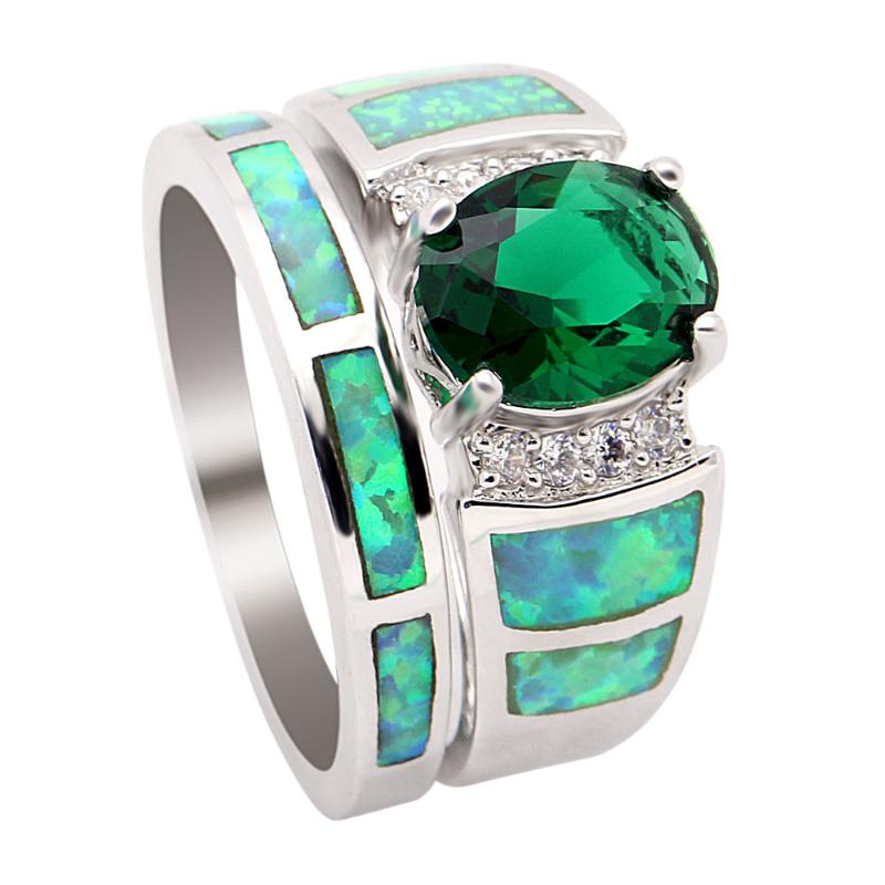 Luxury Fire opal jewelry New Fashion style Round Green CZ engagement finger ring sets for women Wedding Gift Jewelry
Luxury Fire opal jewelry New Fashion style Round Green CZ engagement finger ring sets for women Wedding Gift Jewelry