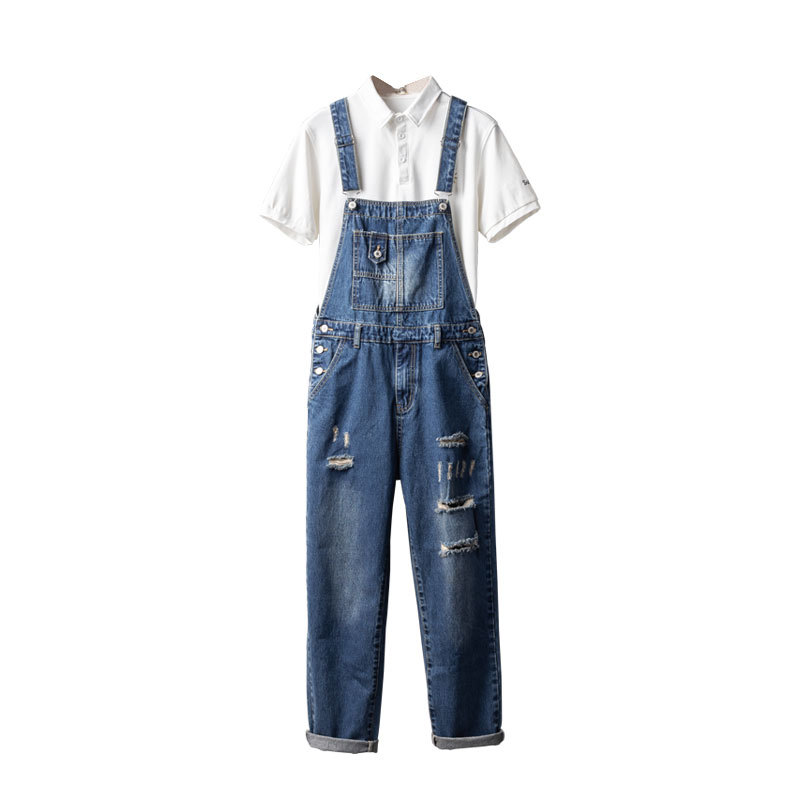 Jumpsuit Retro-tide Denim Straight Overalls Released Male Korean Version of Suspenders Jeans 5if7, Blue
Jumpsuit Retro-tide Denim Straight Overalls Released Male Korean Version of Suspenders Jeans 5if7, Blue