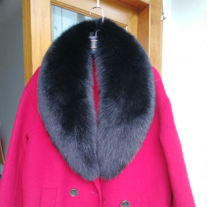 Winter Black Fox Fur Collar Women Scarf Shawl Collars Wraps Neck Warm Fur Scarves Female 201210