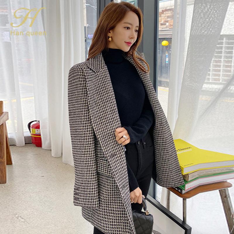 H Han Queen Fashion Winter Women Houndstooth Blazers Jackets Work Office Lady Suit Double breasted Business Casual Female Blazer, Photo color
H Han Queen Fashion Winter Women Houndstooth Blazers Jackets Work Office Lady Suit Double breasted Business Casual Female Blazer, Photo color