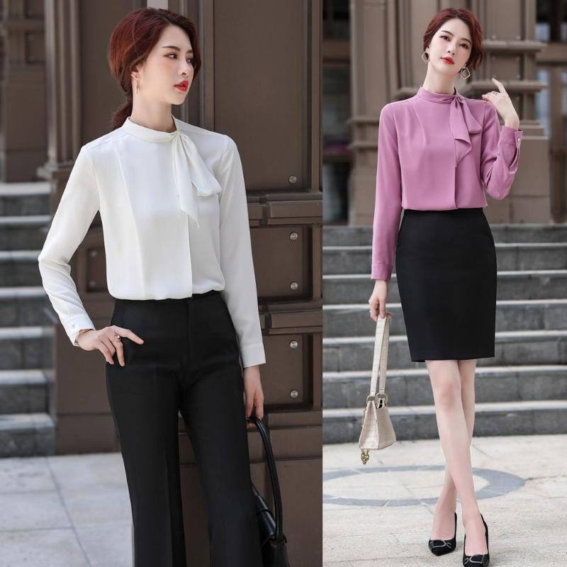 Pantsuits Women Blouses & Shirts White Office Ladies 2 Piece Pant and Tops Sets Styles Long Sleeve, Blouse only
Pantsuits Women Blouses & Shirts White Office Ladies 2 Piece Pant and Tops Sets Styles Long Sleeve, Blouse only