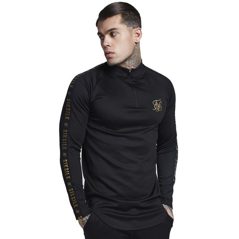 Autumn Fashion Highelasticity Sik Silk Tshirt Men long Sleeve Fitness T shirt Mens solid gyms Bodybuilding Tshirt 201116