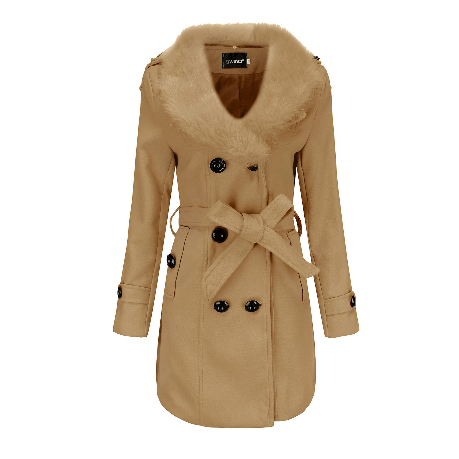 2021 New Middle-length wool coat of winter women's blouse Korean style great fur collar solid woolen jacket, White
2021 New Middle-length wool coat of winter women's blouse Korean style great fur collar solid woolen jacket, White